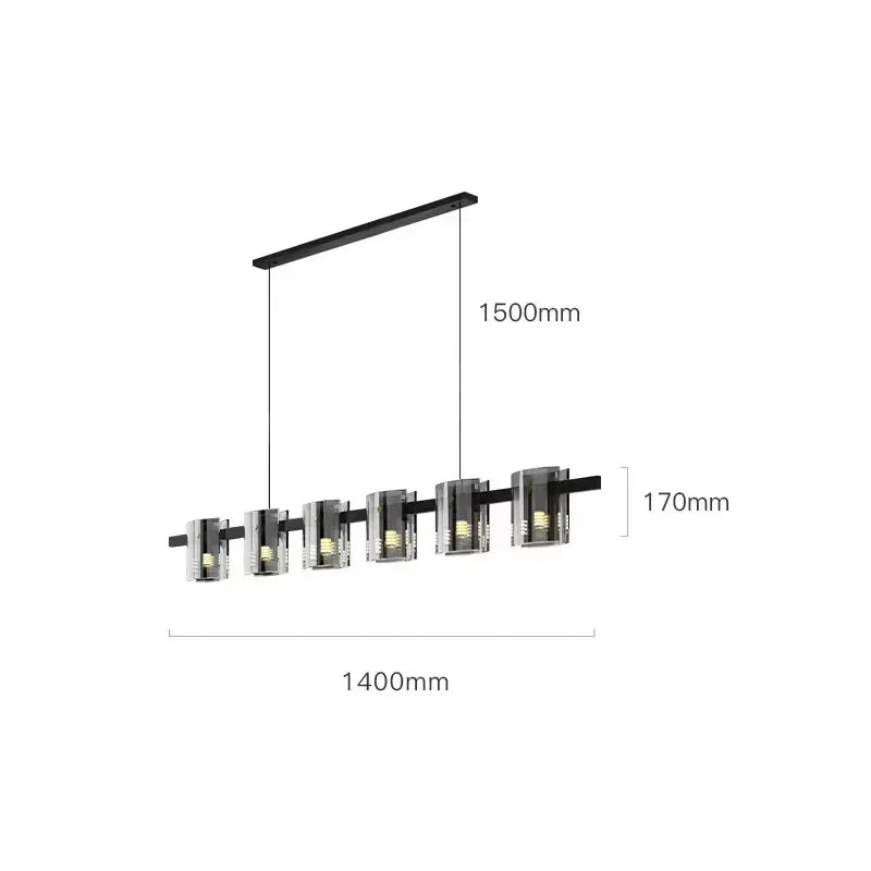 Afralia™ Smoky Glass Chandelier Lighting for Modern Room Decor