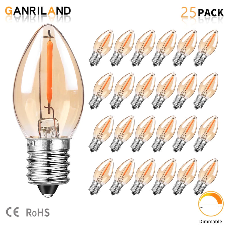 Afralia™ Gold Tint Glass LED Filament Candelabra Bulb Dimmable 2200K 0.5W 110V 220V