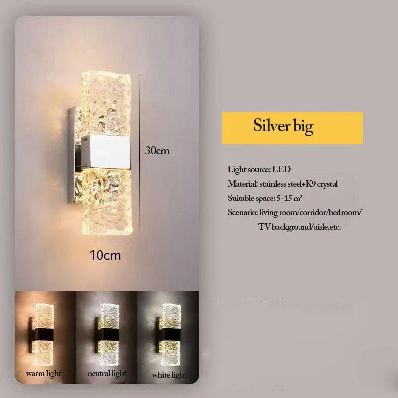 Afralia™ Crystal Nordic LED Wall Lamps | Modern Corrugated Sconces for Home Decor
