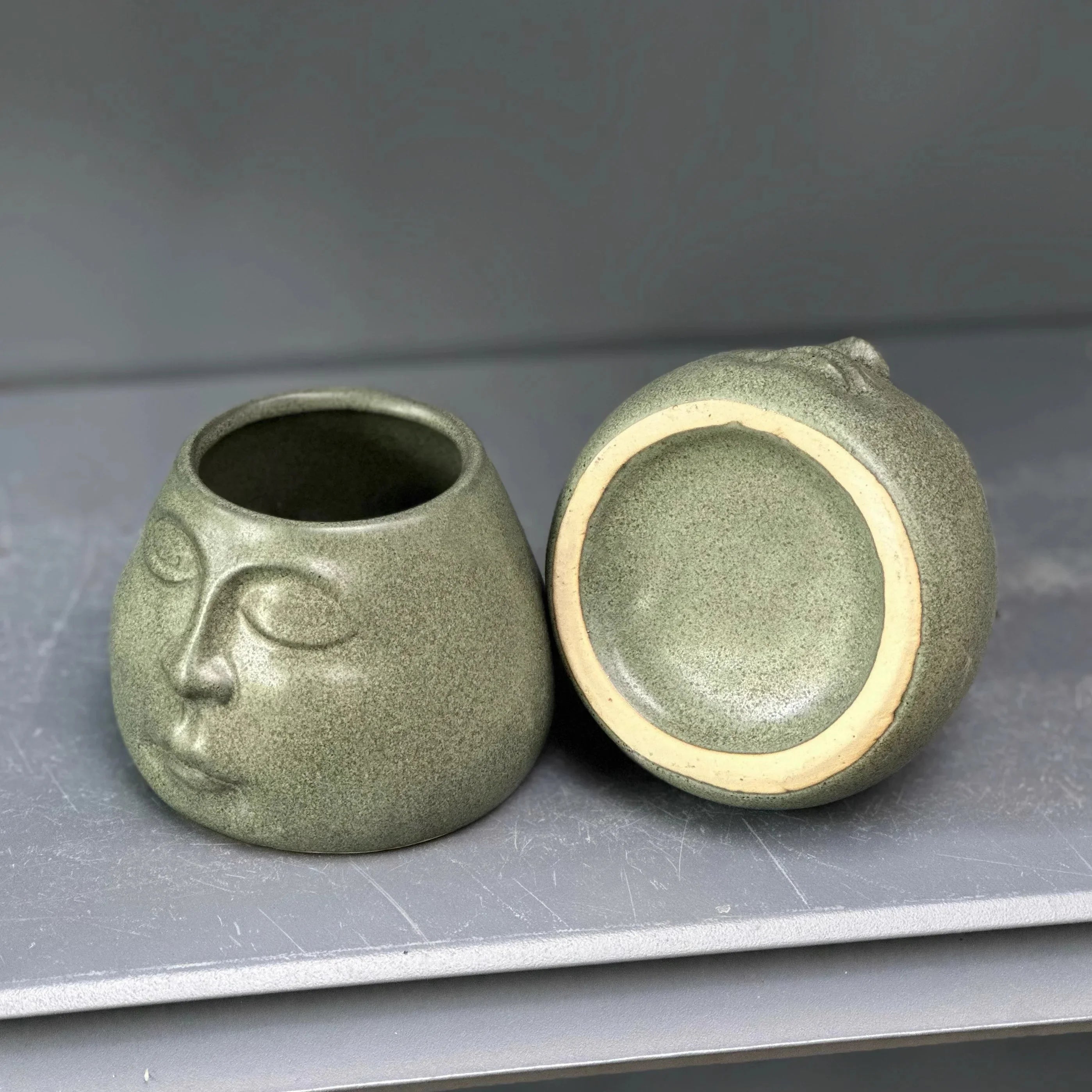 Afralia™ Abstract Face Ceramic Flowerpot Vase Ashtray Plant Home Decor Accessories