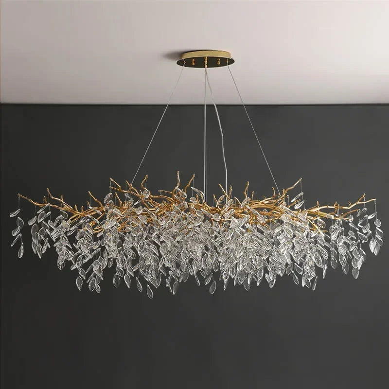 Afralia™ Crystal Pendant Chandelier LED Lighting for Luxury Modern Interior Decoration