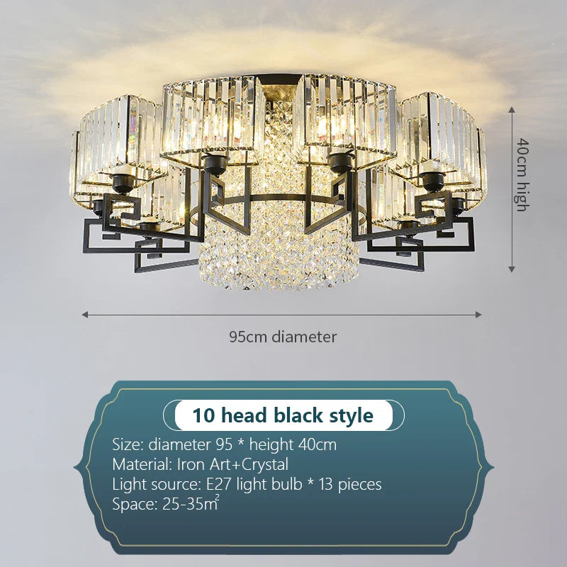 Afralia™ Luxury Crystal Ceiling Light for Living Room, Bedroom, Dining - Modern and Simple