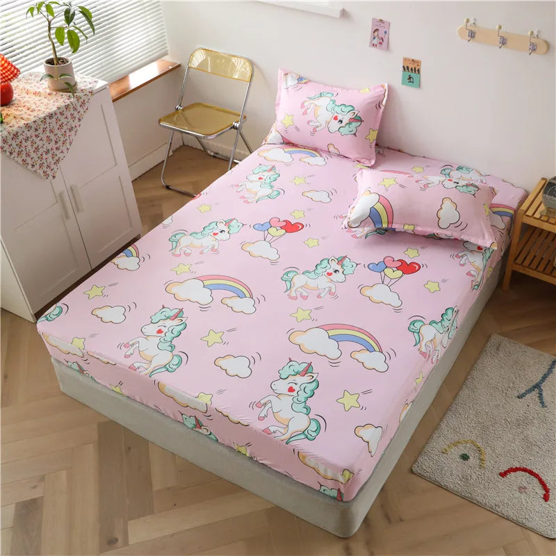 Afralia™ Night Sky Moon Fitted Sheet Set - 3Pcs, All Season Bedspread