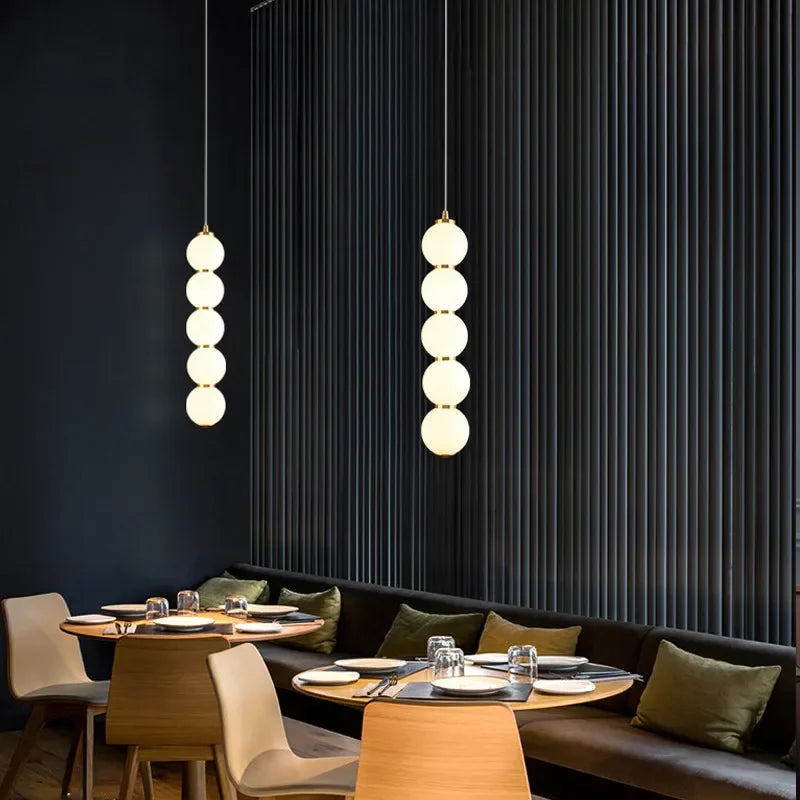 Afralia™ Glass Ball Chandelier Pendant Light for Living Bedroom
