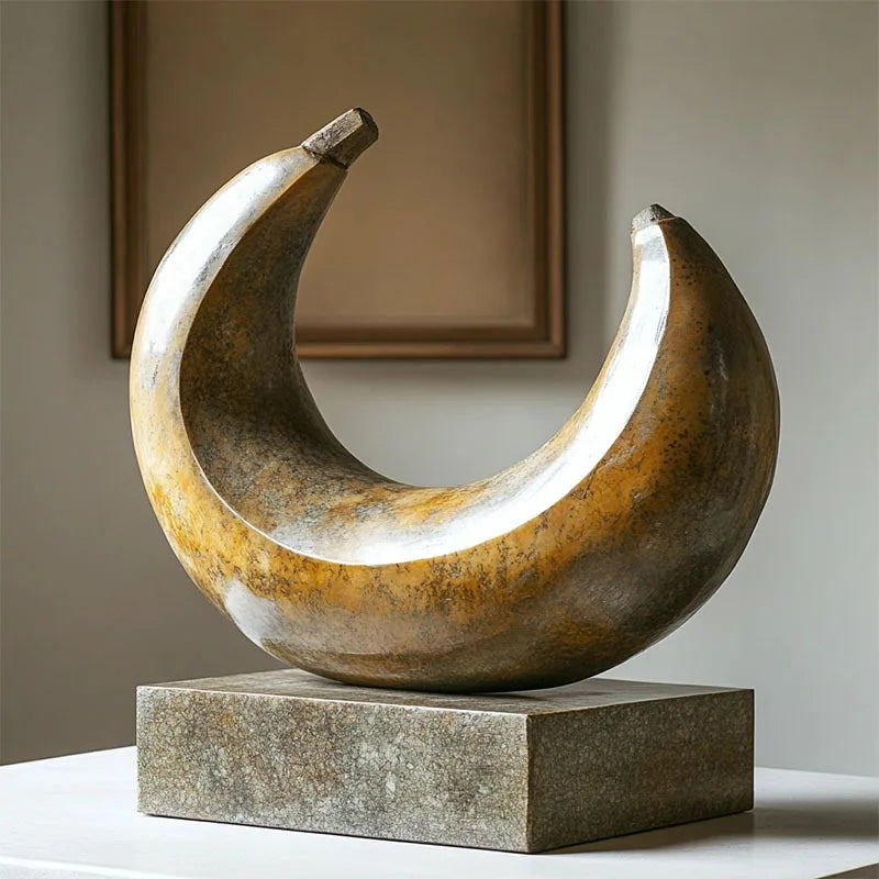 Afralia™ Golden Ring Abstract Resin Figurines, Home Decor, Geometric Design