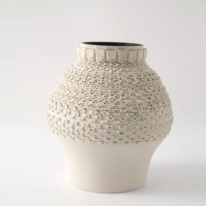 Afralia™ Geometric Folding Ceramic Flower Vase Home Decor Handicrafts