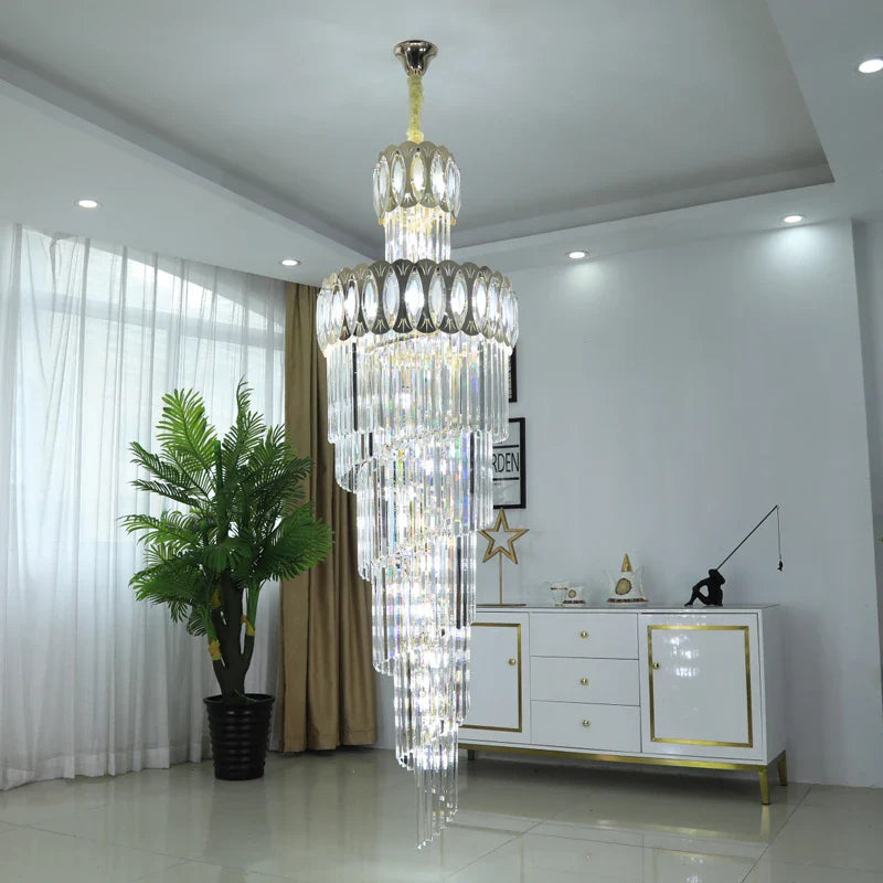 Afralia™ Villa Stair Chandelier: Luxury Post-modern Pendant Light for Hotel Lobby