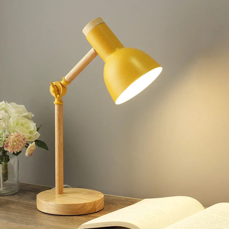 Afralia™ Wooden Art LED Table Lamp - Modern Minimalist Design for Bedroom and Study