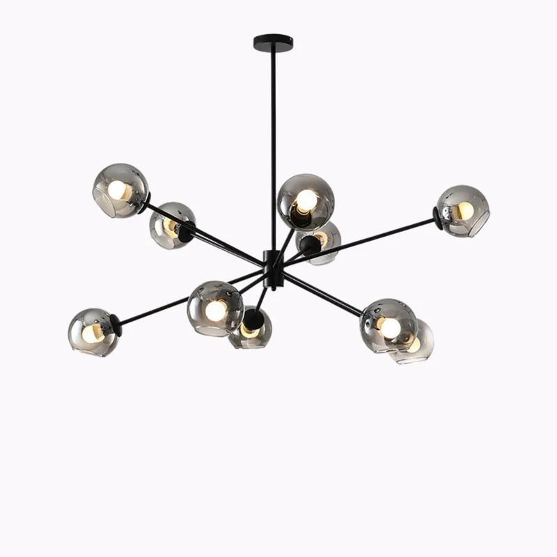 Afralia™ Glass Chandelier with Metal Frame for Parlor, Dining Room, and Bedroom Lighting