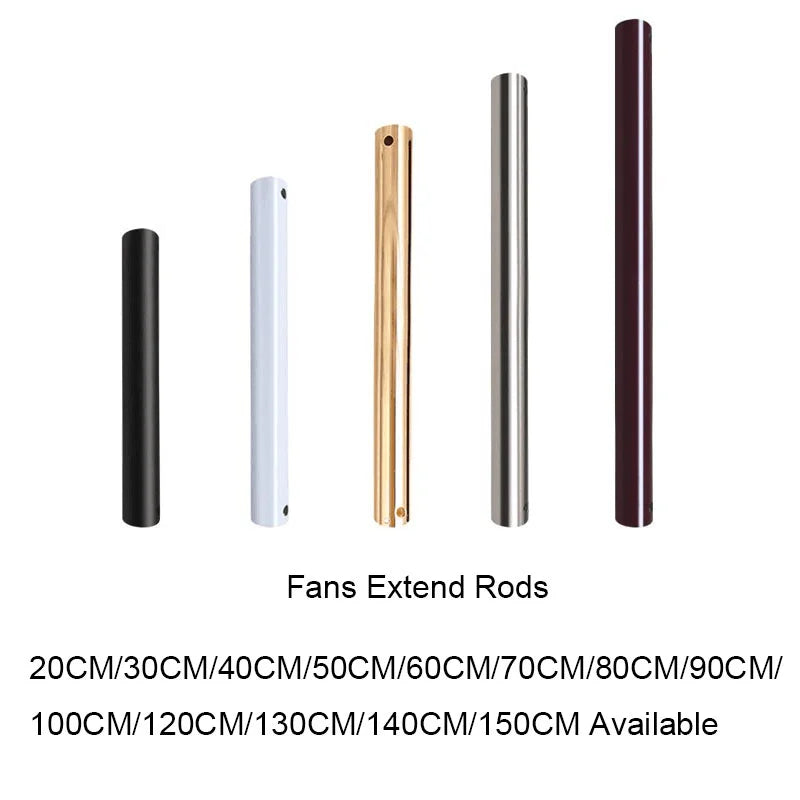 Afralia™ Ceiling Fans Extend Rods 10cm-100cm, Customizable Lengths, Various Colors
