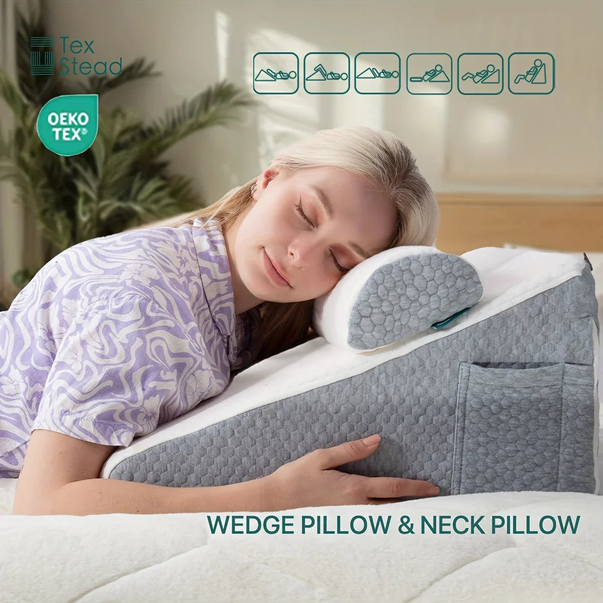 Afralia™ Memory Foam Wedge Pillow: Comfortable Sleep Support Triangle Pillow