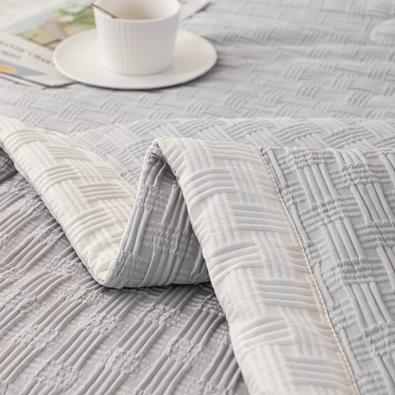 Afralia™ Knitted Waffle Summer Quilt: Soft, Breathable, Cooling, Machine Washable, Thin & Skin-friendly