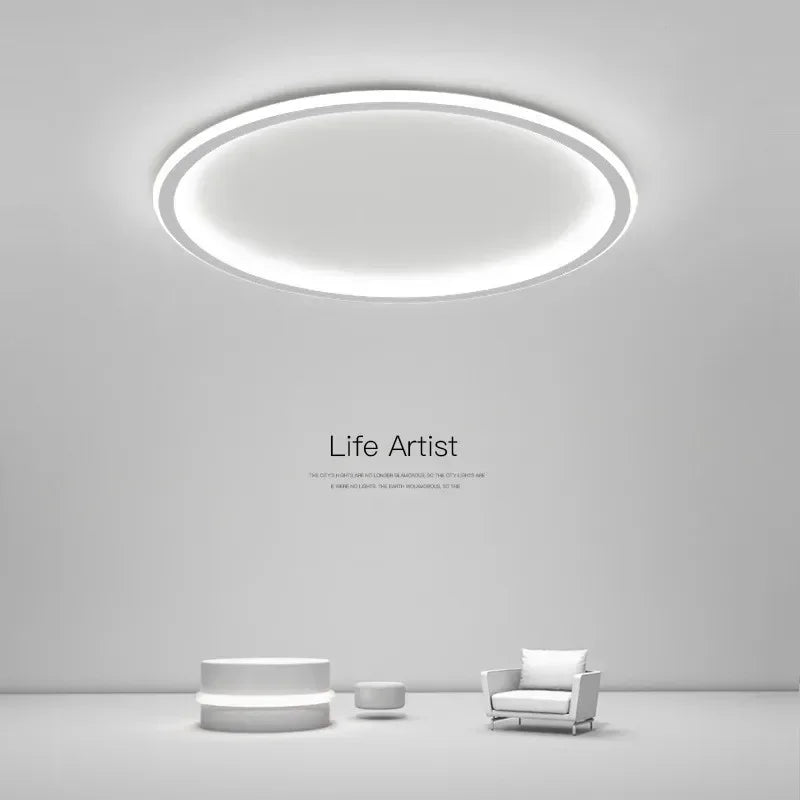 Afralia™ Modern Round LED Ceiling Lights Iron Mounted Dimmable Indoor Lighting