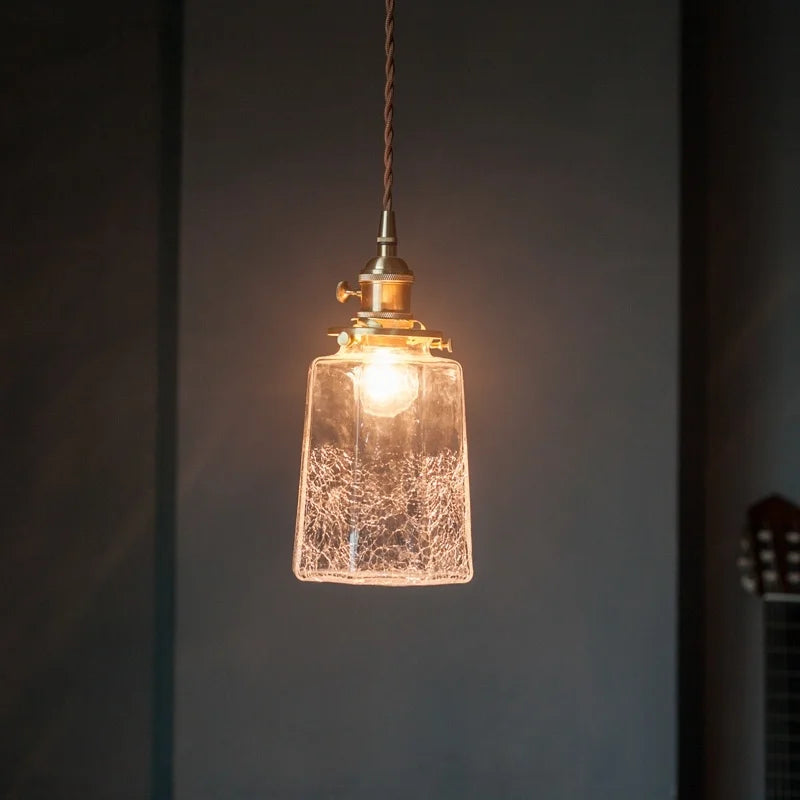 Afralia™ Vintage Glass LED Pendant Light for Kitchen Living Room Cafe Bar