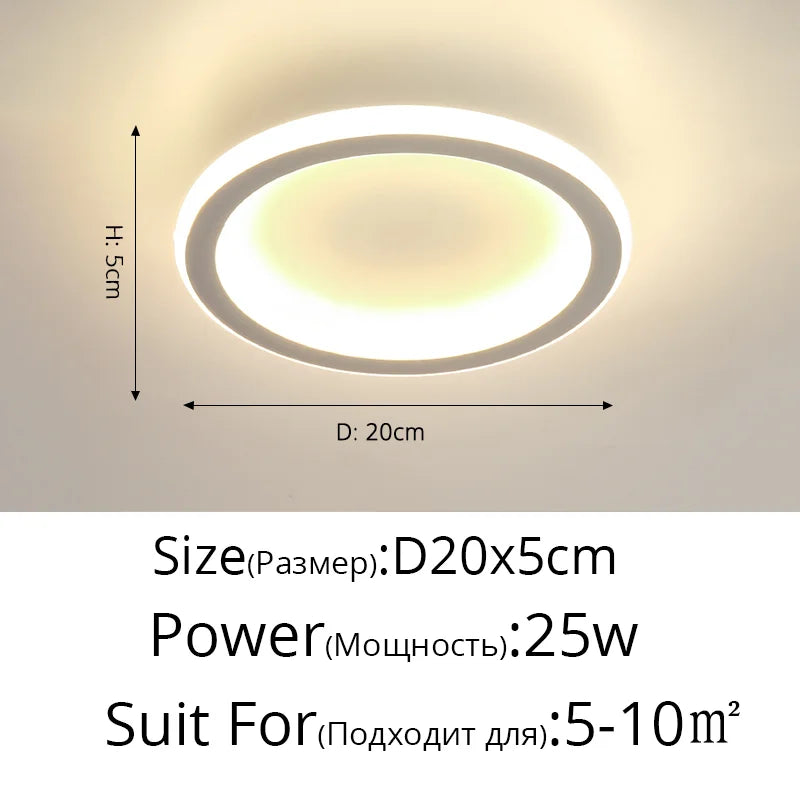 Afralia™ Square LED Ceiling Light 25cm Diameter for Home Kitchen Indoor Lighting