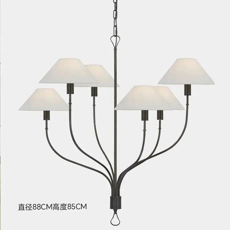 Afralia™ Minimalist LED Pendant Light for Office Entrance with Retractable Wrought Iron Design