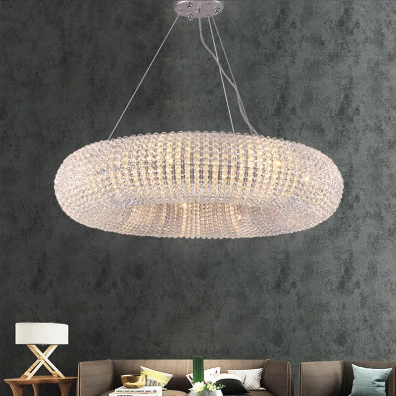 Afralia™ Crystal Loft Chandelier: Modern Luxury LED Pendant Light for Living Room Decor