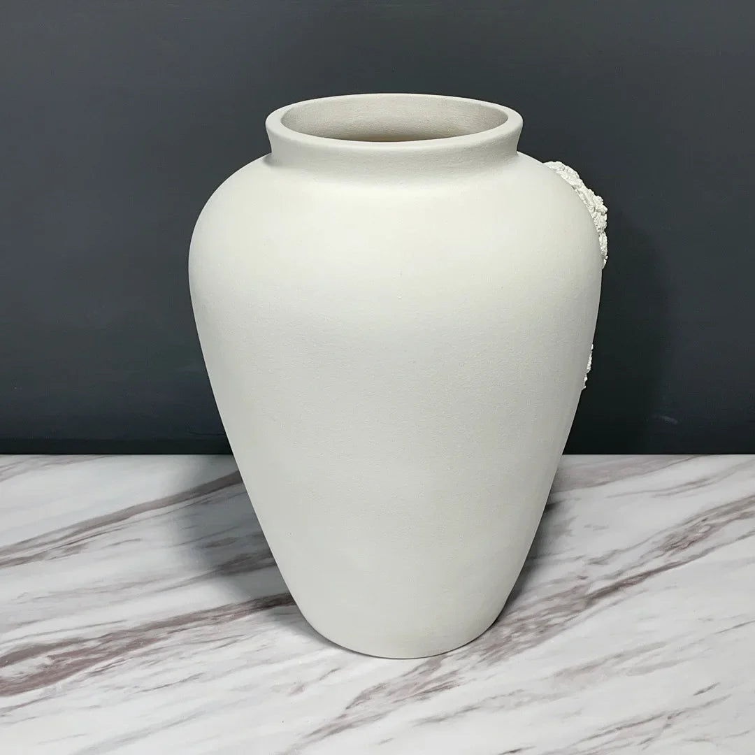 Afralia™ Handcrafted Abstract Ceramic Relief Vase for Home Decor