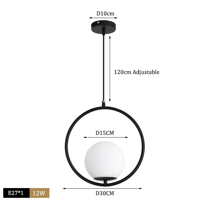 Afralia™ Glass Ball Pendant Lights LED Kitchen Living Room Suspension Luminaire