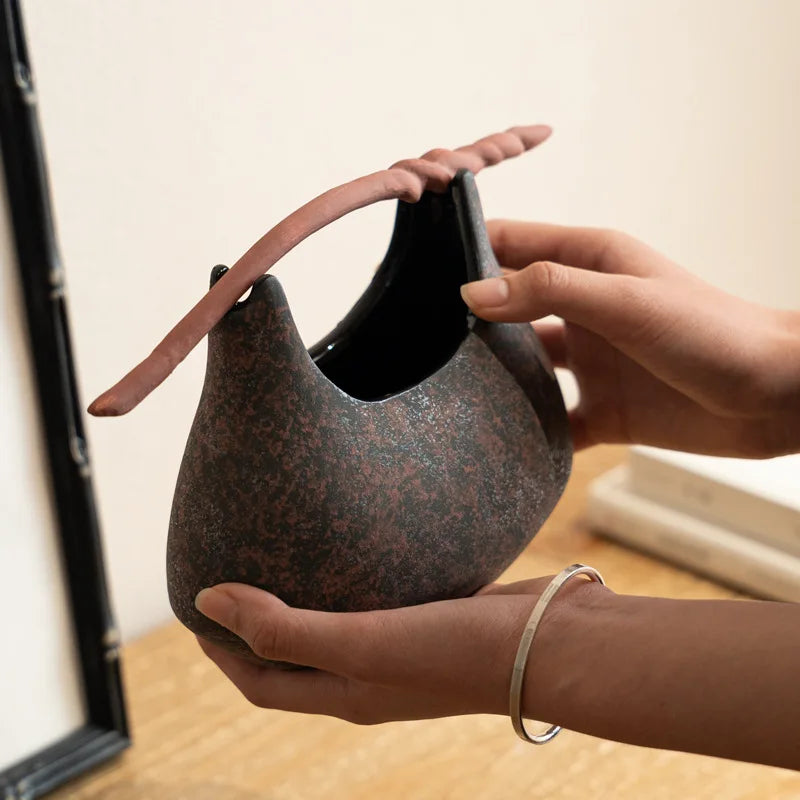 Afralia™ Ceramic Vase Fruit Platter Basket Flower Home Decor Storage Container