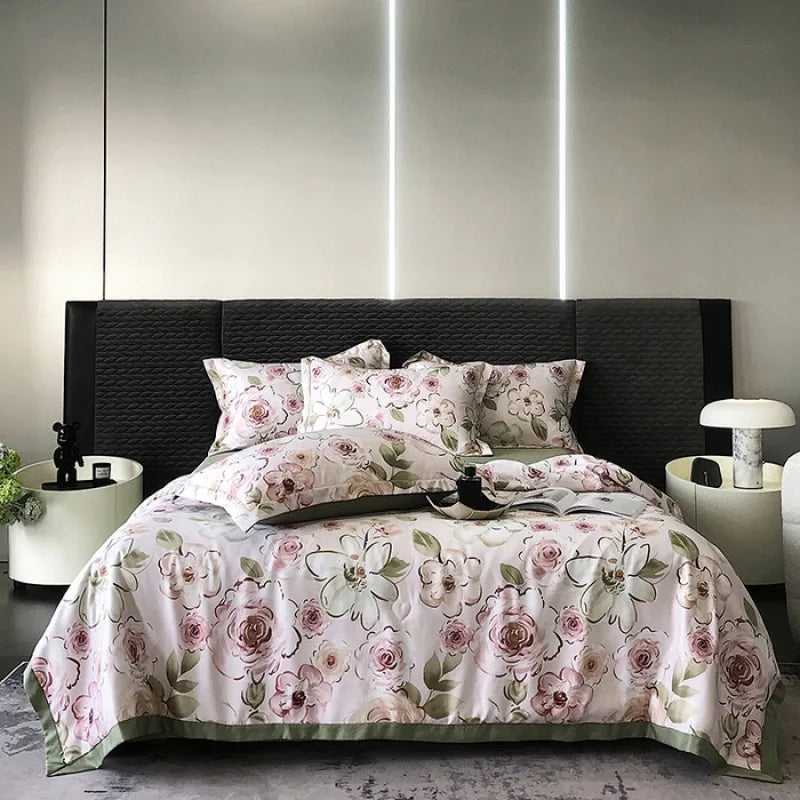 Afralia™ Tie-Dye Floral Satin Blanket Comforter: Super Soft Cooling Quilt for Bedding