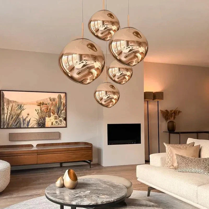 Afralia™ Glass Lava LED Pendant Lights for Modern Living Room Bedroom Decor