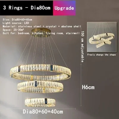 Afralia™ Crystal Shell Chandelier for Luxurious Home Decor with LED Pendant Lights