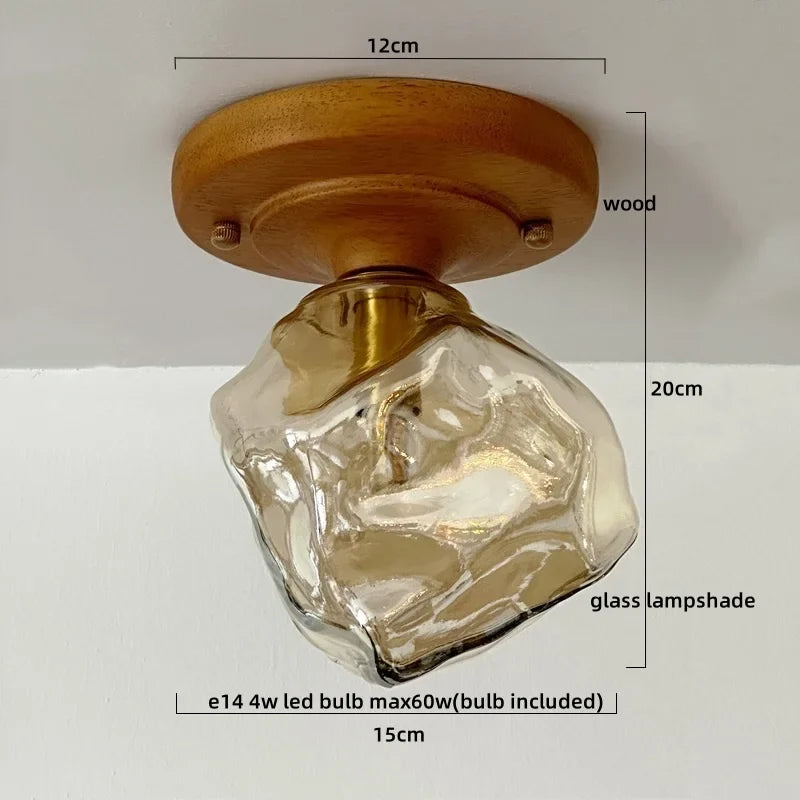 Afralia™ Walnut Copper LED Ceiling Light Modern Home Lighting Luminaria