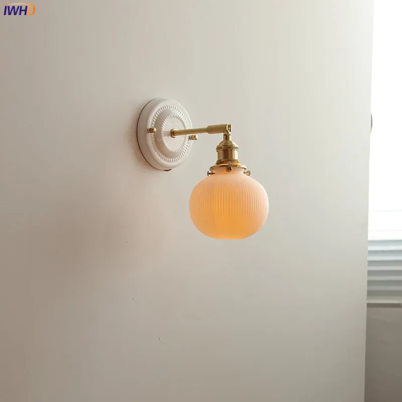 Afralia™ Copper Arm LED Wall Sconce for Bedroom Bathroom Mirror Stair Light