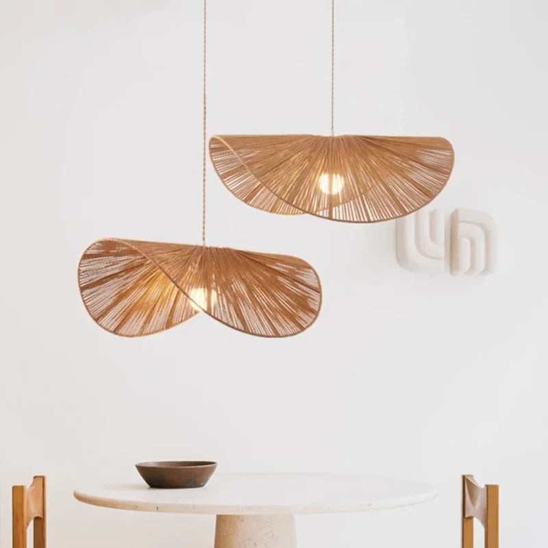 Afralia™ Handmade Rattan LED Pendant Lights for Stylish Home Decor