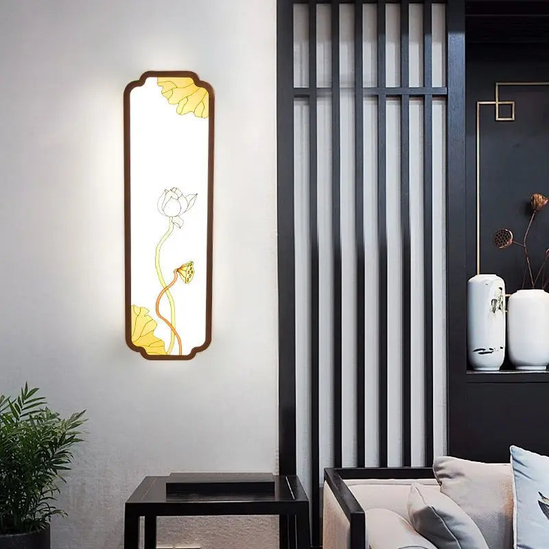 Afralia™ Chinese Style LED Ceiling Lights, Enamel Colored Corridor Wall Lights for Entrance Balcony