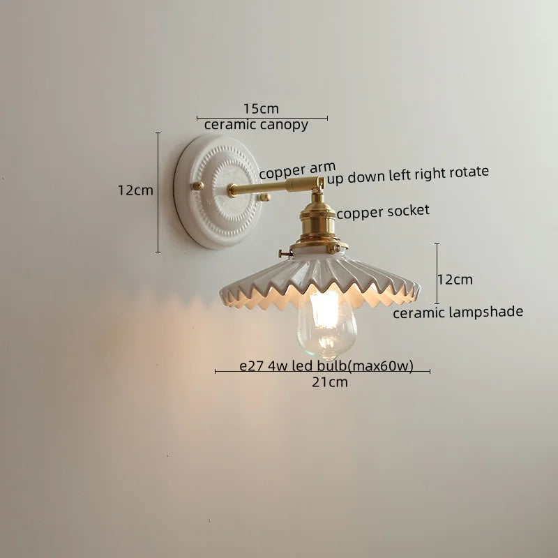 Afralia™ Modern Ceramic LED Wall Lamp for Home Decor