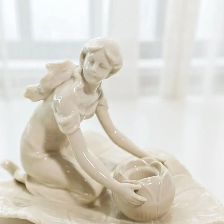 Afralia™ Ceramic Goddess Candle Holder - High Temperature Ornament