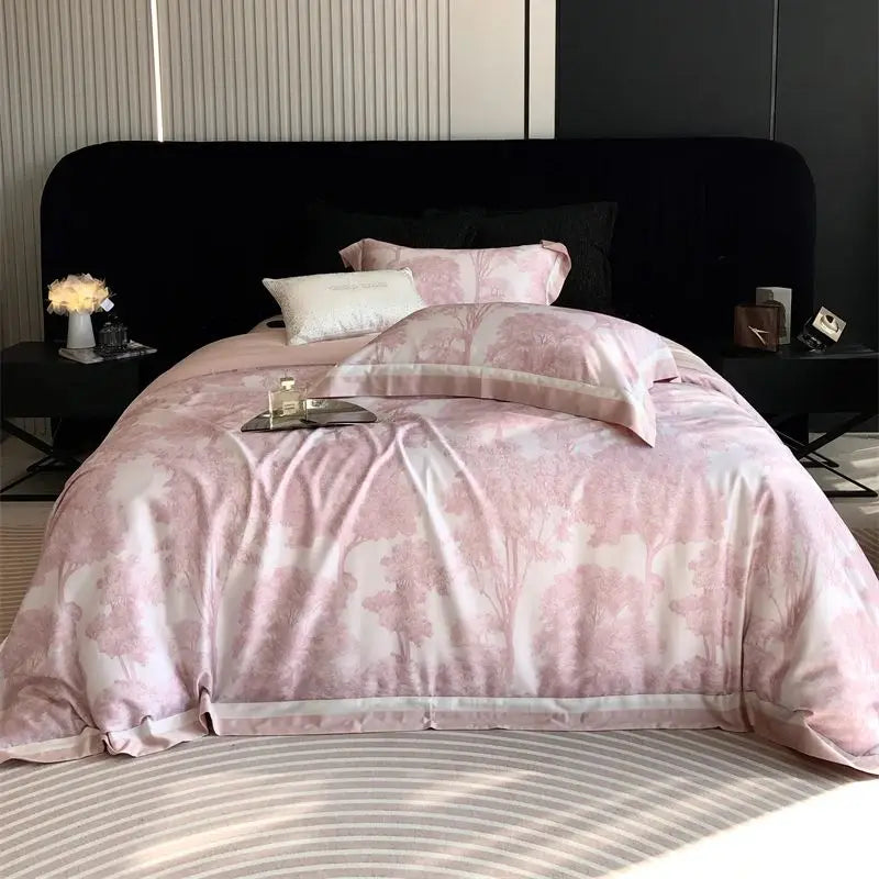 Afralia™ Jungle Print Flowers Bedding Set: Silky Soft Duvet Cover, Sheet Set, Pillowcase