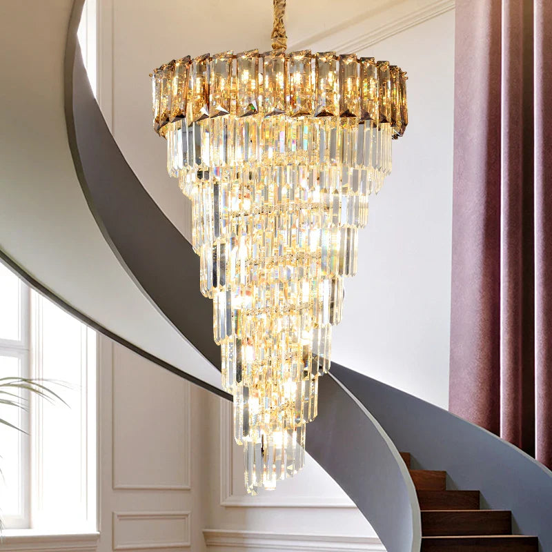 Afralia™ Amber Crystal Chandelier for Luxurious Living Spaces