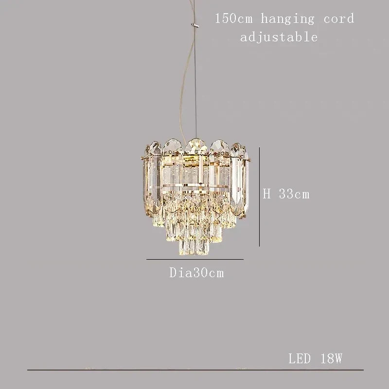 Afralia™ Nordic Crystal Chandelier LED Round Light for Living Bedroom Dining Room