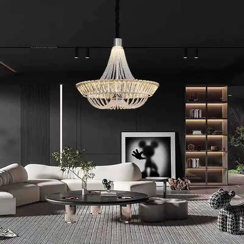 Afralia™ Crystal Chandelier Chrome/Gold for Elegant Lighting in Living Room, Restaurant, Bedroom