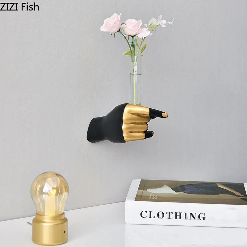 Afralia™ Fist Vase: Modern Resin Craft Decoration for Living Room Ornaments