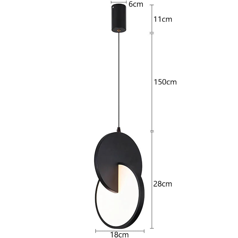 Afralia™ Modern 11W LED Pendent Lamp Acrylic Iron Bedroom Living Room Decor Light