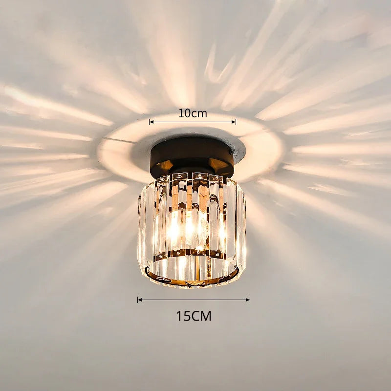 Afralia™ Crystal Glass LED Chandelier for Modern Living, Study, and Aisle Lighting