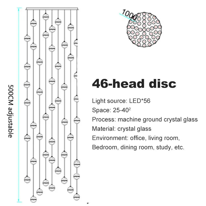 Afralia™ Crystal Ball LED Chandelier for Modern Living Room & Bedroom décor