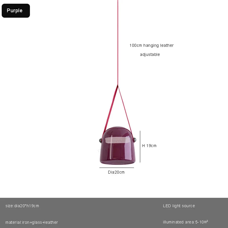 Afralia™ Glass Crystal LED Chandelier Ceiling Light with Leather Strips Suspension Lamp