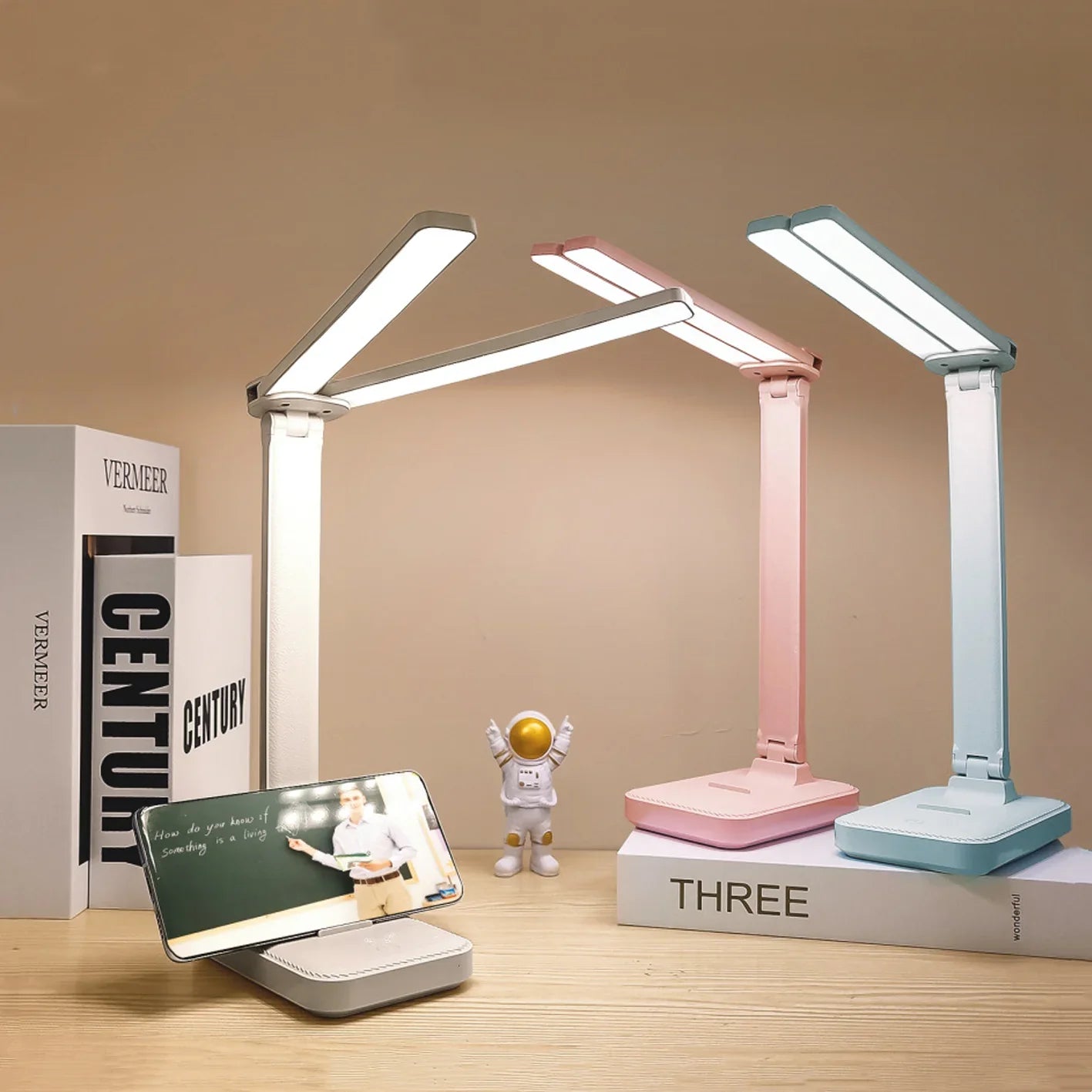 Afralia™ LED Desk Lamp: Rechargeable, Dimmable, Touch Control, Foldable, Eye Protection