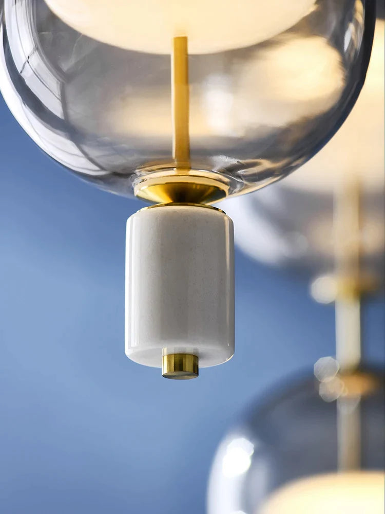 Afralia™ Glass Marble LED Pendant Ceiling Lamp