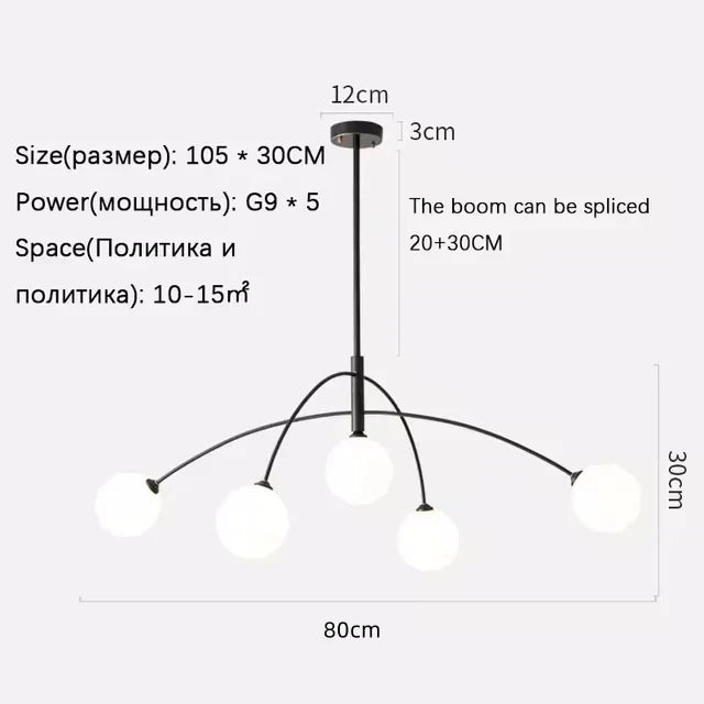 Afralia™ Nordic Pendant Light Chandelier Suspended Milky Glass Designer Ceiling Lamp.