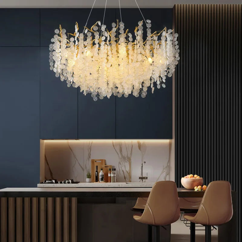 Afralia™ Crystal Money Tree Chandelier - Modern LED Suspension Light for Luxury Living Areas