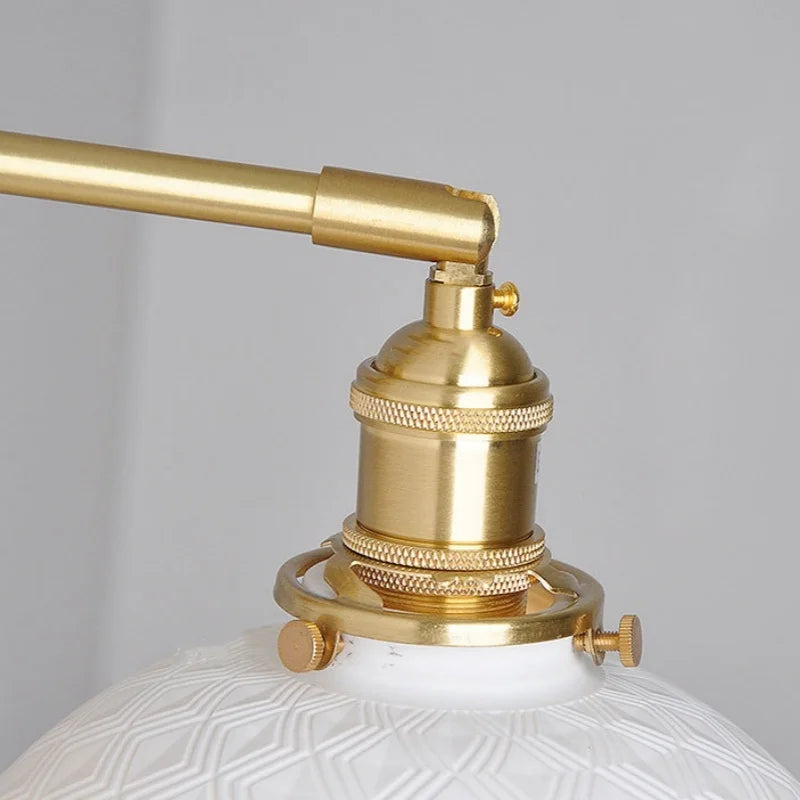 Afralia™ Nordic LED Wall Light Fixture Pull Chain Switch Brass Bedside Lamp