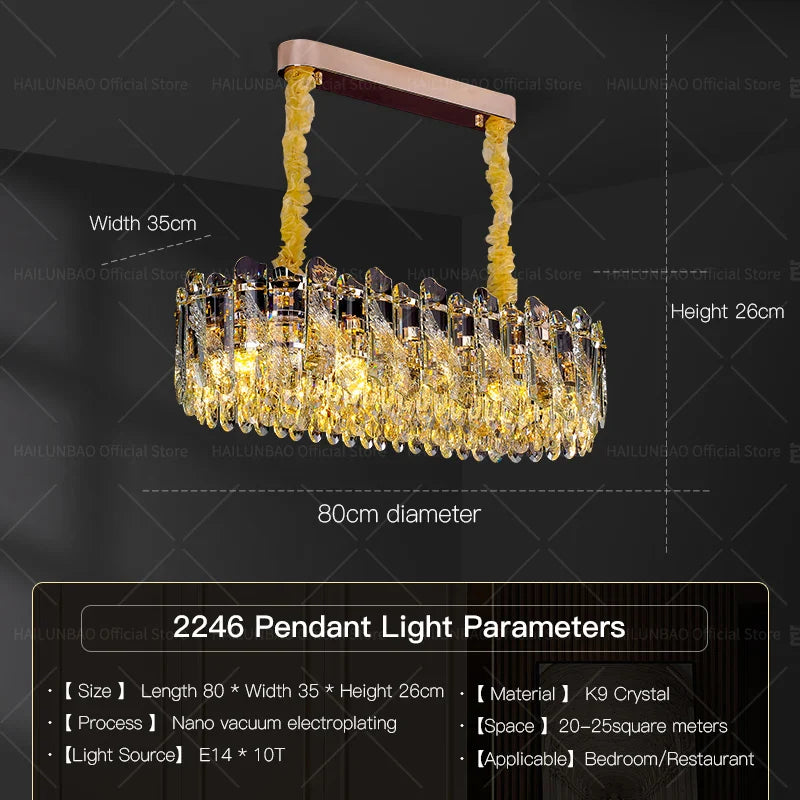 Afralia™ Crystal Luxury Chandelier: French Atmosphere Restaurant Lighting