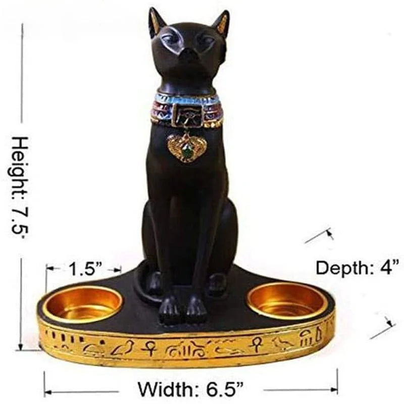 Afralia™ Cat Goddess Candle Holder Resin Statue Retro Figurine Decoration Ornament