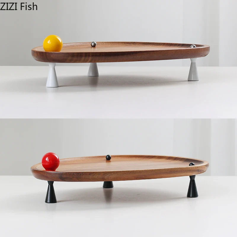 Solid Wood Trays & Ceramic Ball Display Plate - Afralia™ Jewelry & Cosmetic Organizer